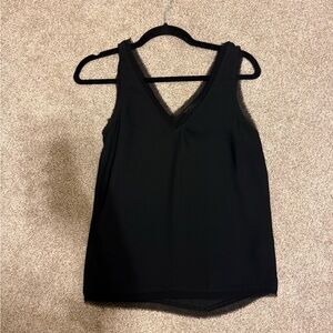 Halogen Black V-Neck Lace-Trim Camisole